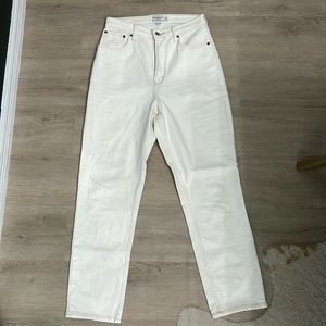 Abercrombie curve love ultra high rise ankle jean - size 29/8L - cream color